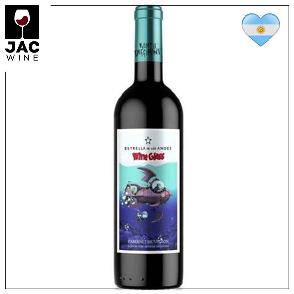 Botella de Vino Tinto Estrella de los Andes Wine Glass Cabernet Sauvignon jacwine